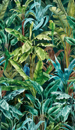 Vliesová napájateľná štrukturovaná tapeta, Farebná exotická džungľa